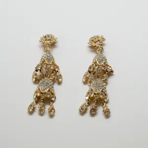 Kenneth Jay Lane 1960's Crystal Tiered Earrings