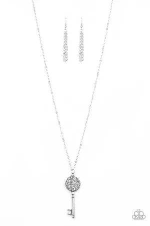 Key Keepsake White Paparazzi Necklace