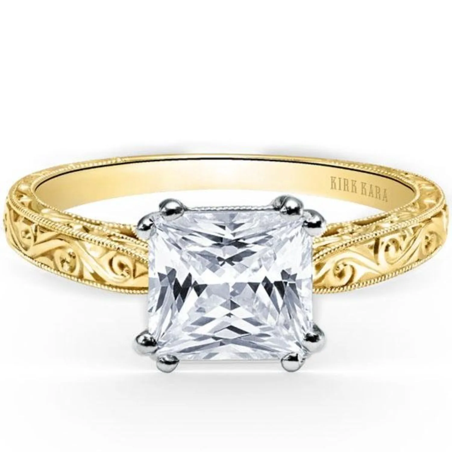 Kirk Kara "Stella" Princess Cut Diamond Solitaire Engagement Ring