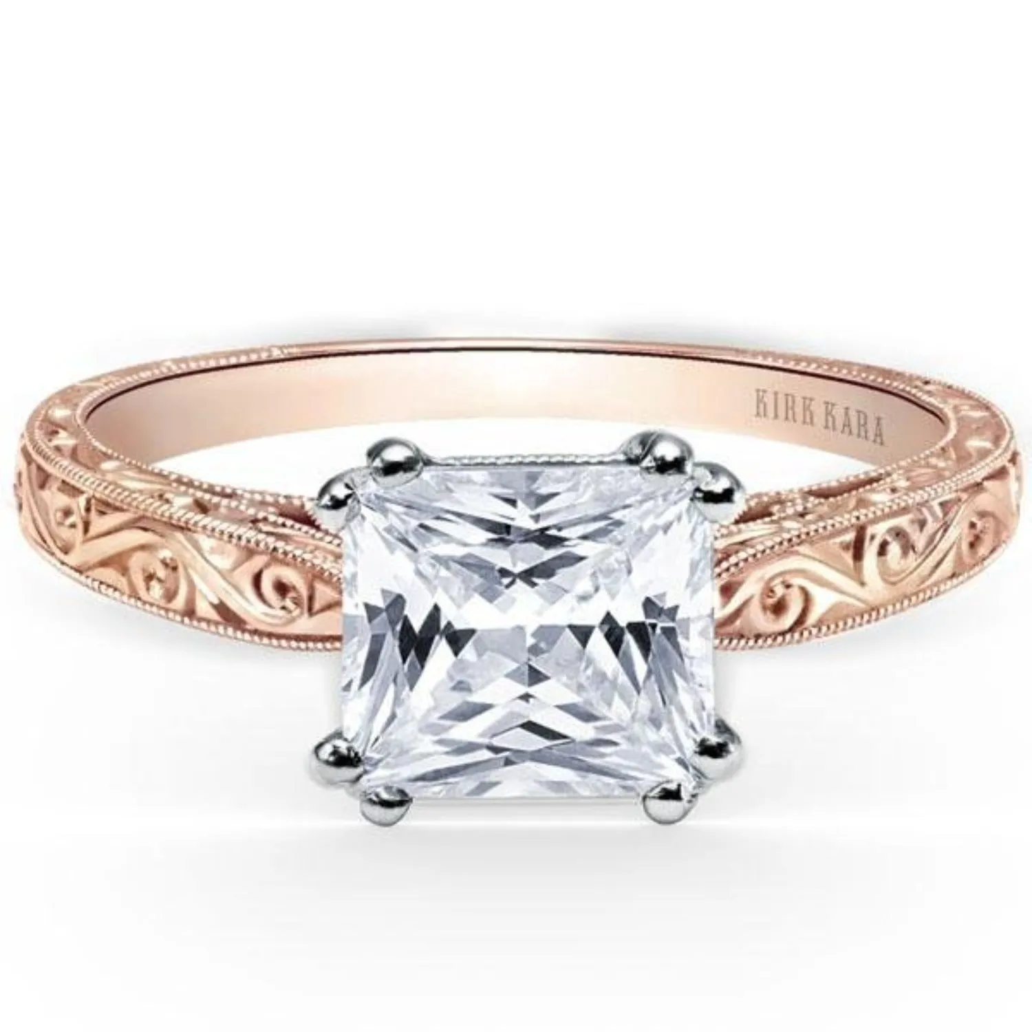 Kirk Kara "Stella" Princess Cut Diamond Solitaire Engagement Ring
