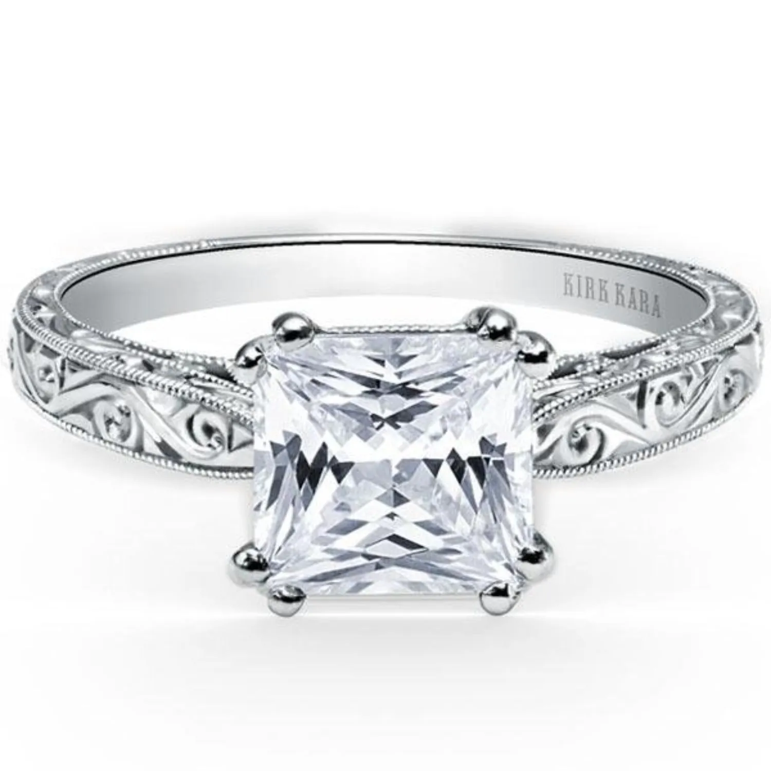 Kirk Kara "Stella" Princess Cut Diamond Solitaire Engagement Ring
