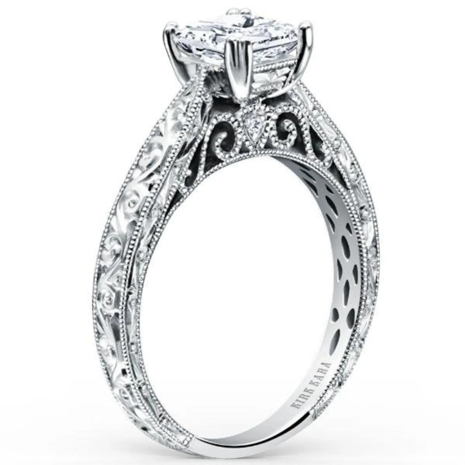 Kirk Kara "Stella" Princess Cut Diamond Solitaire Engagement Ring