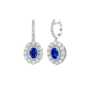 Lab Grown Diamond 4.65ctw Halo Drop Dangle Earrings <br> E-01910BSA