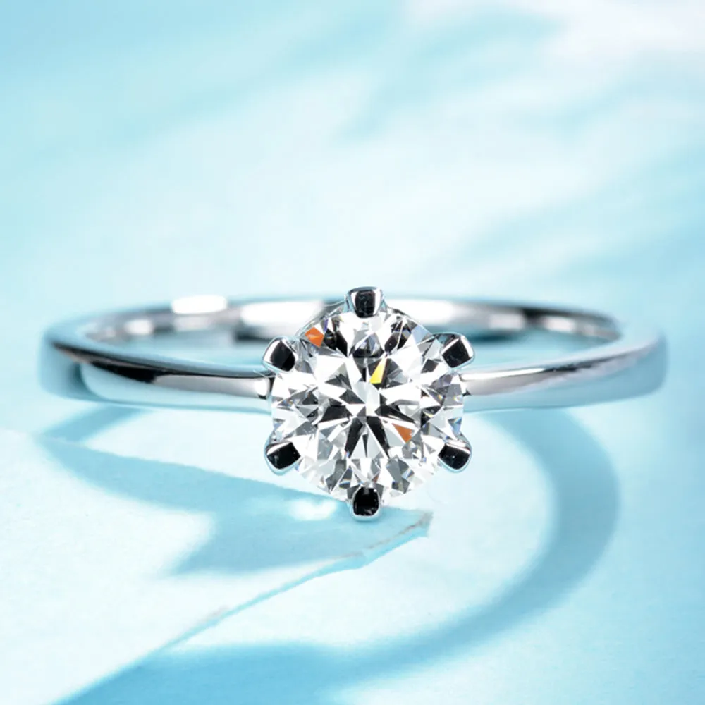 Lab-Grown Diamond Solitaire Engagement Ring with Pave Gallery