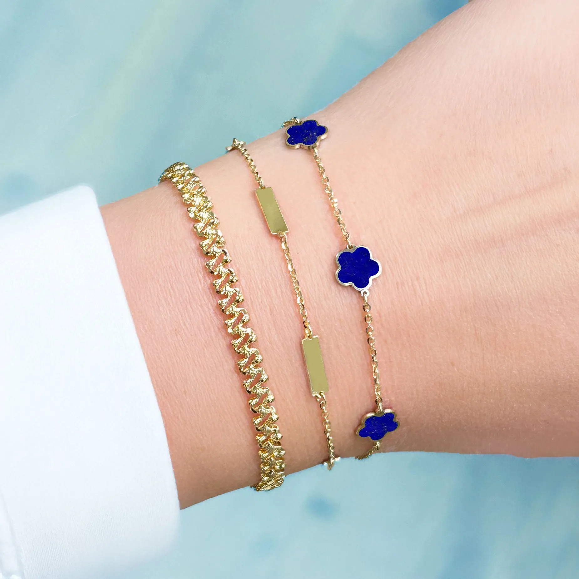 Lapis Flower Bracelet