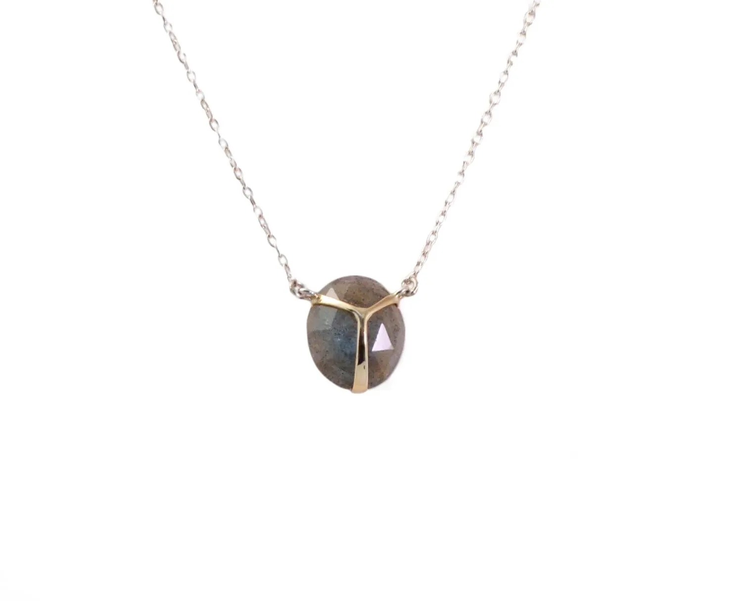 Large Labradorite Scarab Necklace