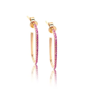 Large Pink Sapphire U Hoops