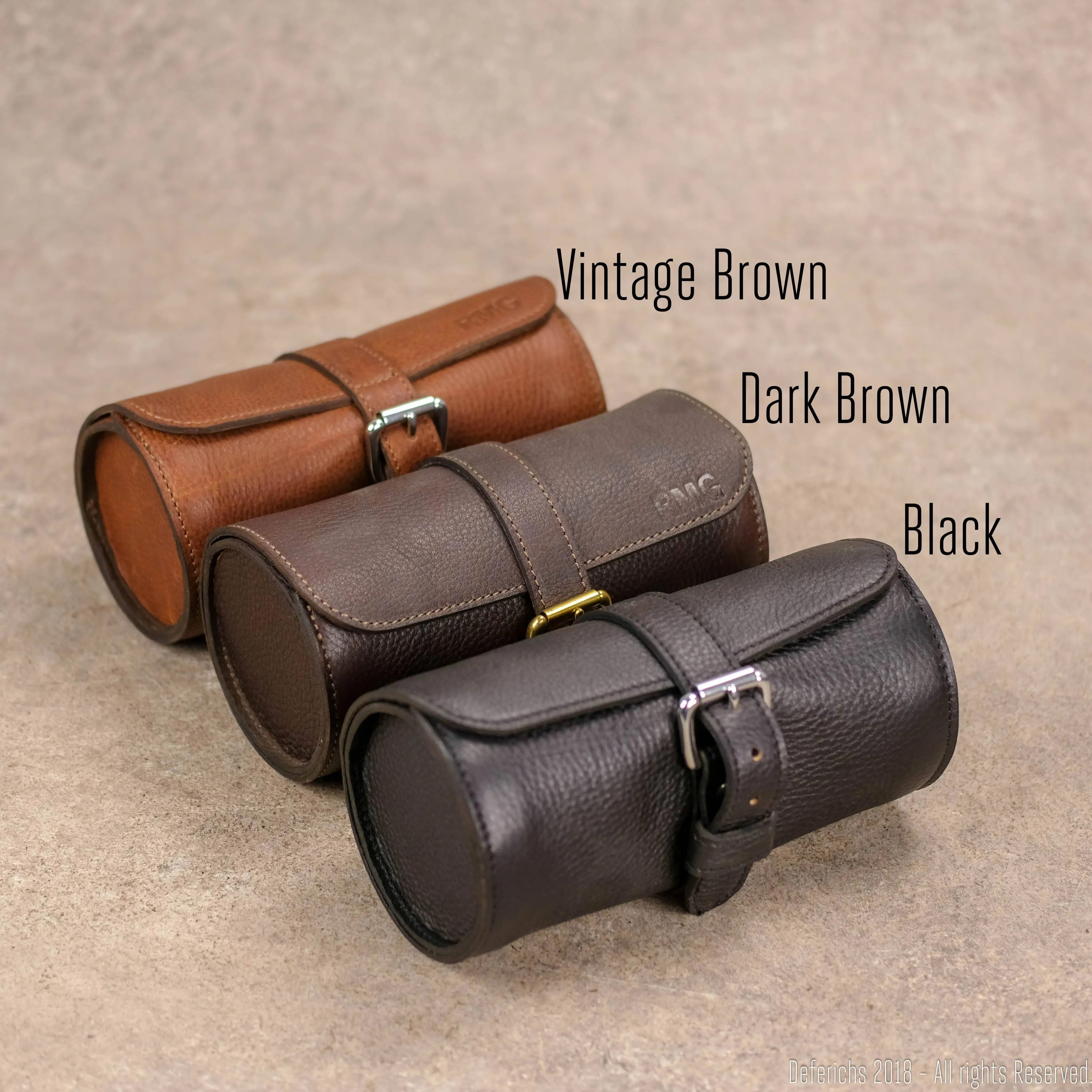 Leather Watch Case Roll for Travel.