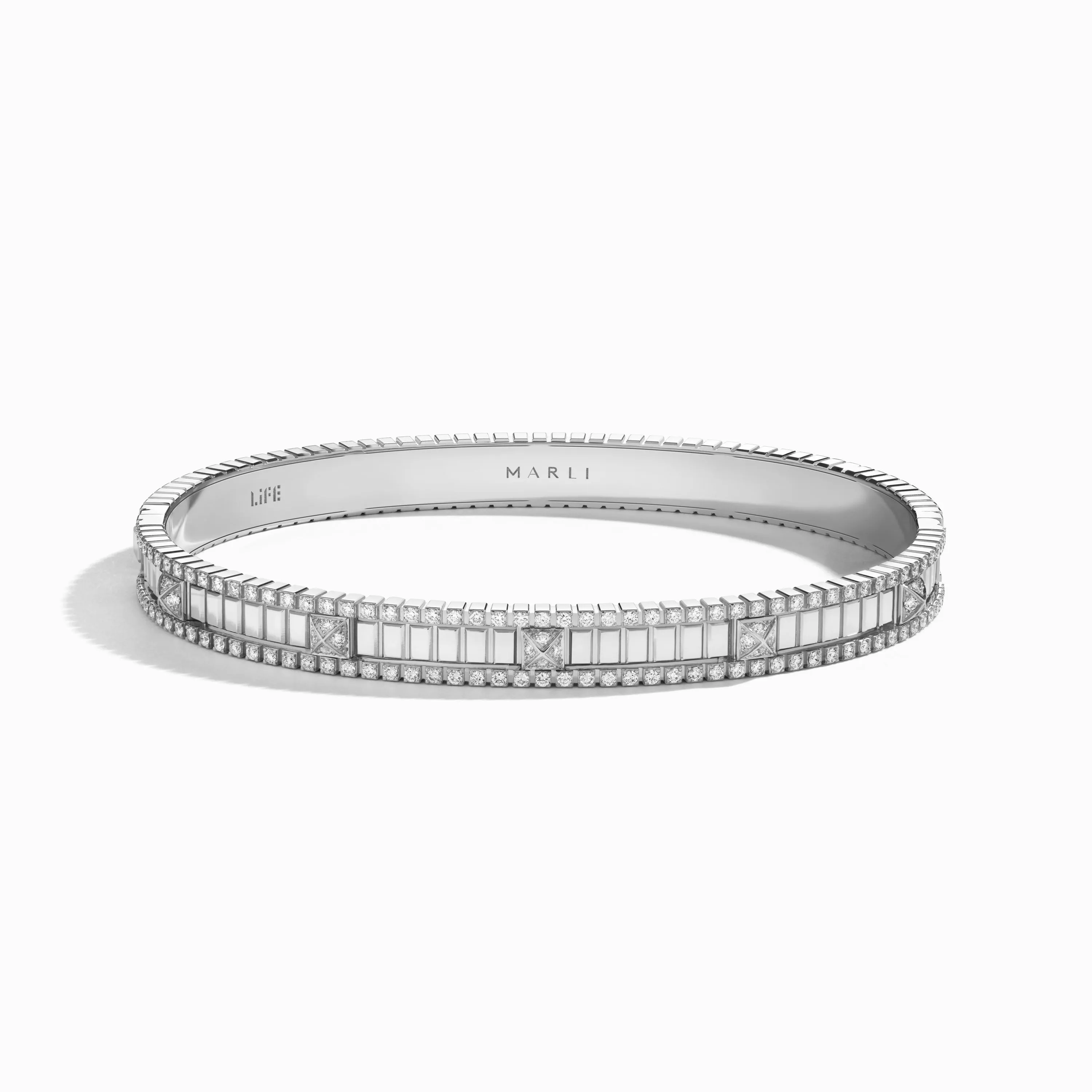 LIFE Full Diamond Hinged Bangle