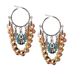 Light Blue Crystal Hoop Earring