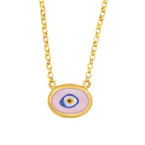 Lilac Protection Juju Evil Eye Choker in 18K Gold