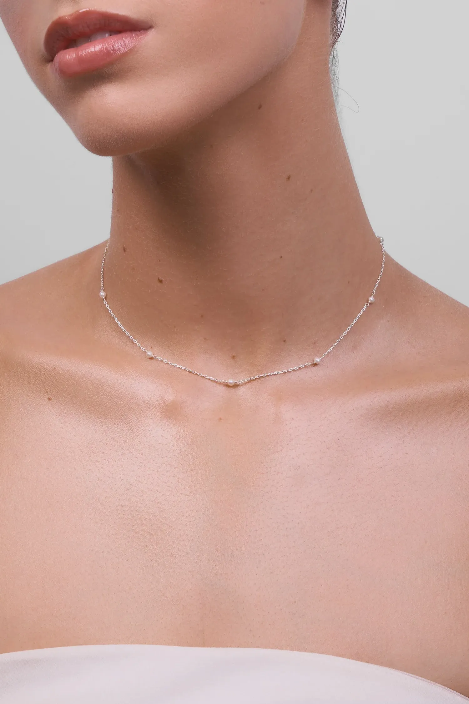 Lilibet Silver Pearl Necklace