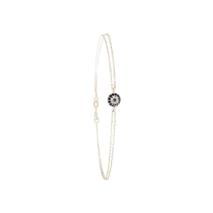 Little Eye Blue Center Gold Bracelet