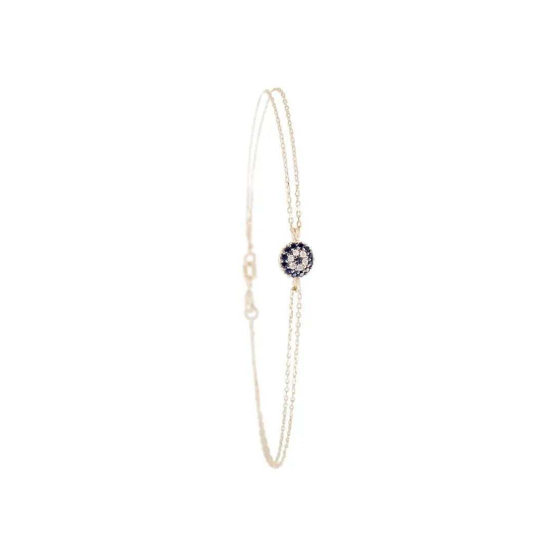 Little Eye Blue Center Gold Bracelet