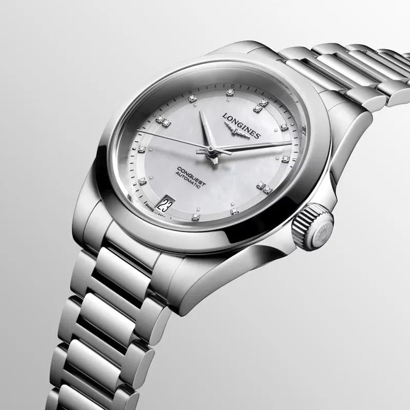 Longines Conquest Stainless Steel Watch on Bracelet 34mm - L3.430.4.87.6