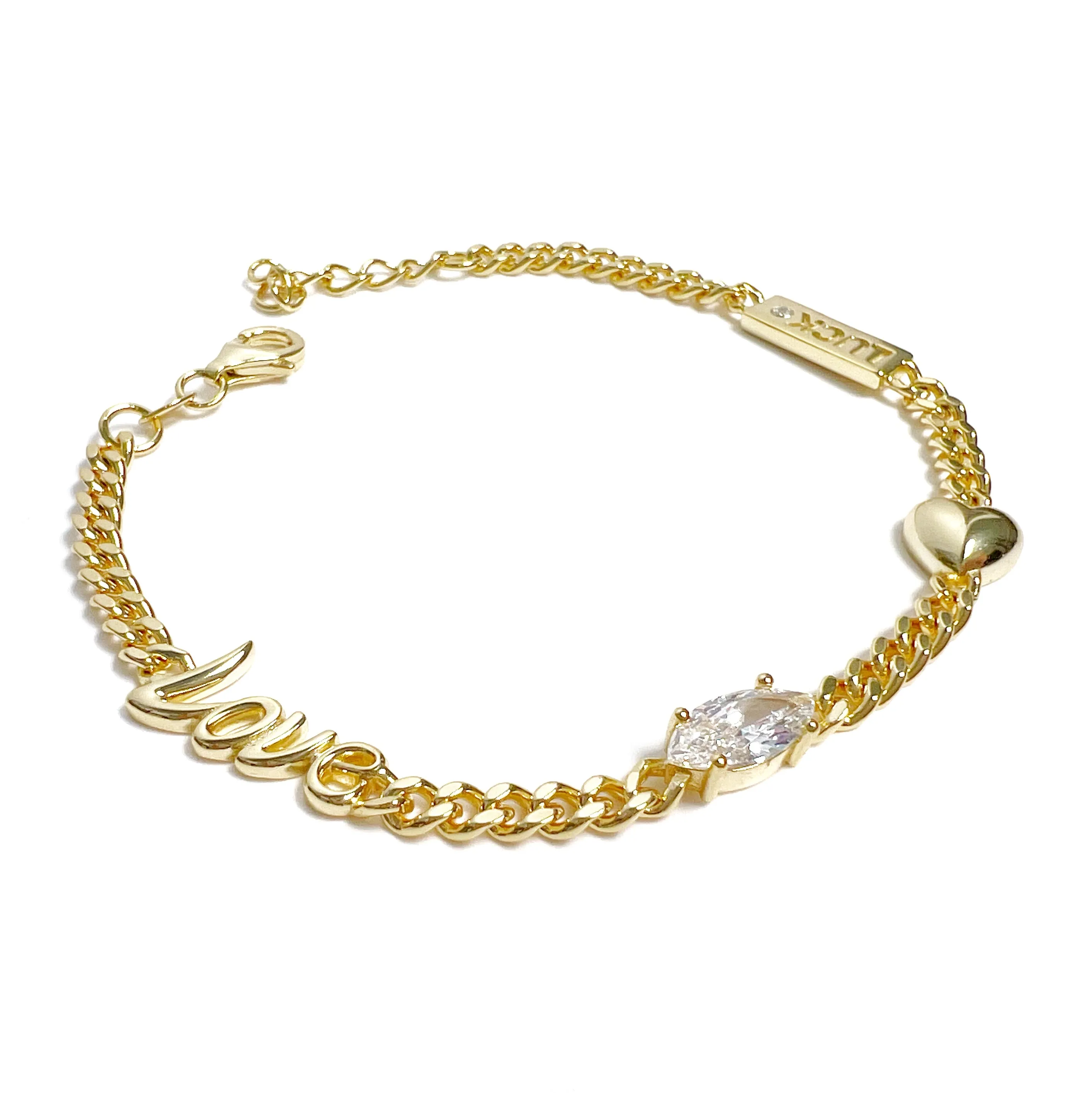 Love and Luck Curb Bracelet