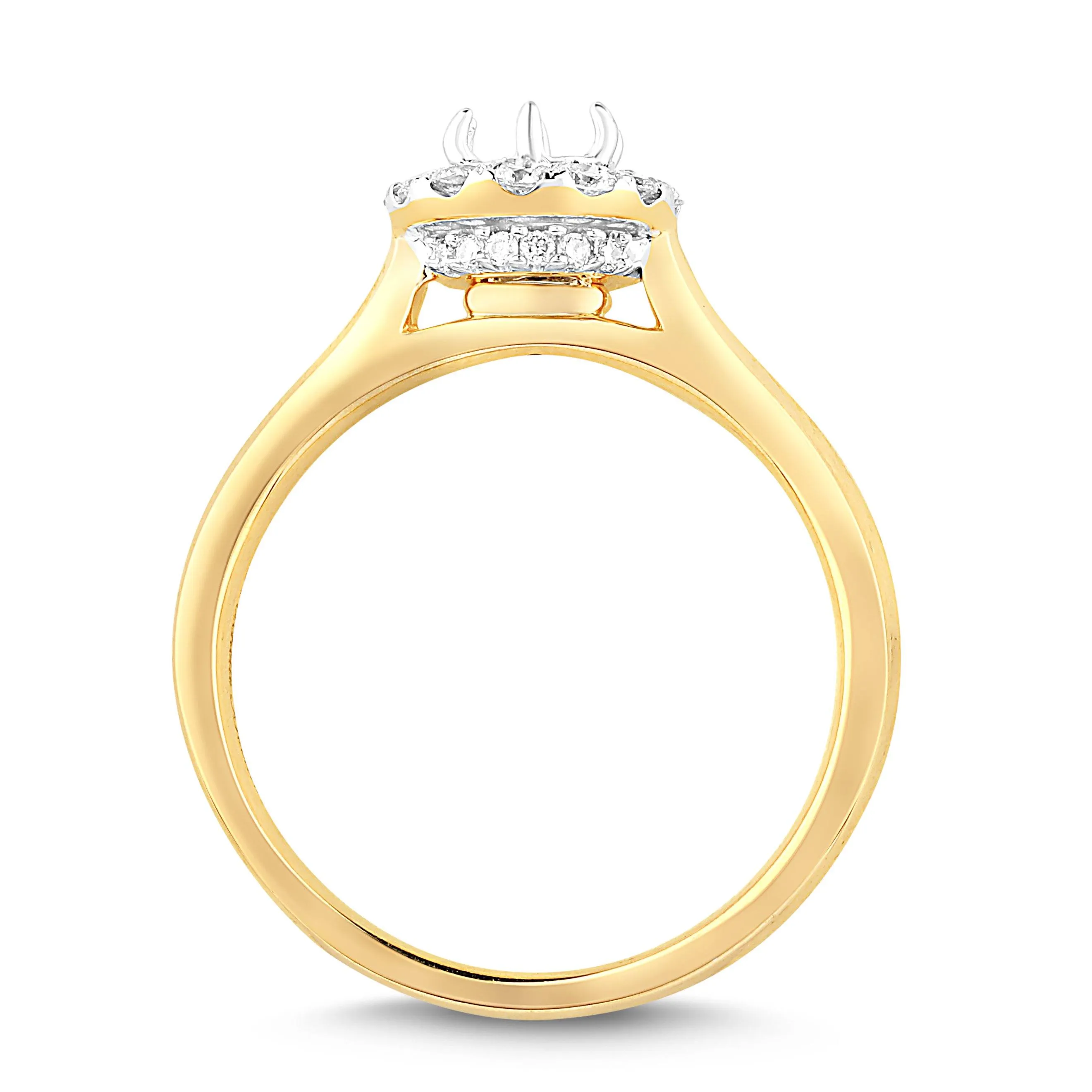Love by Michelle Beville Halo Solitaire Ring with 0.55ct of Diamonds in 18ct Yellow Gold
