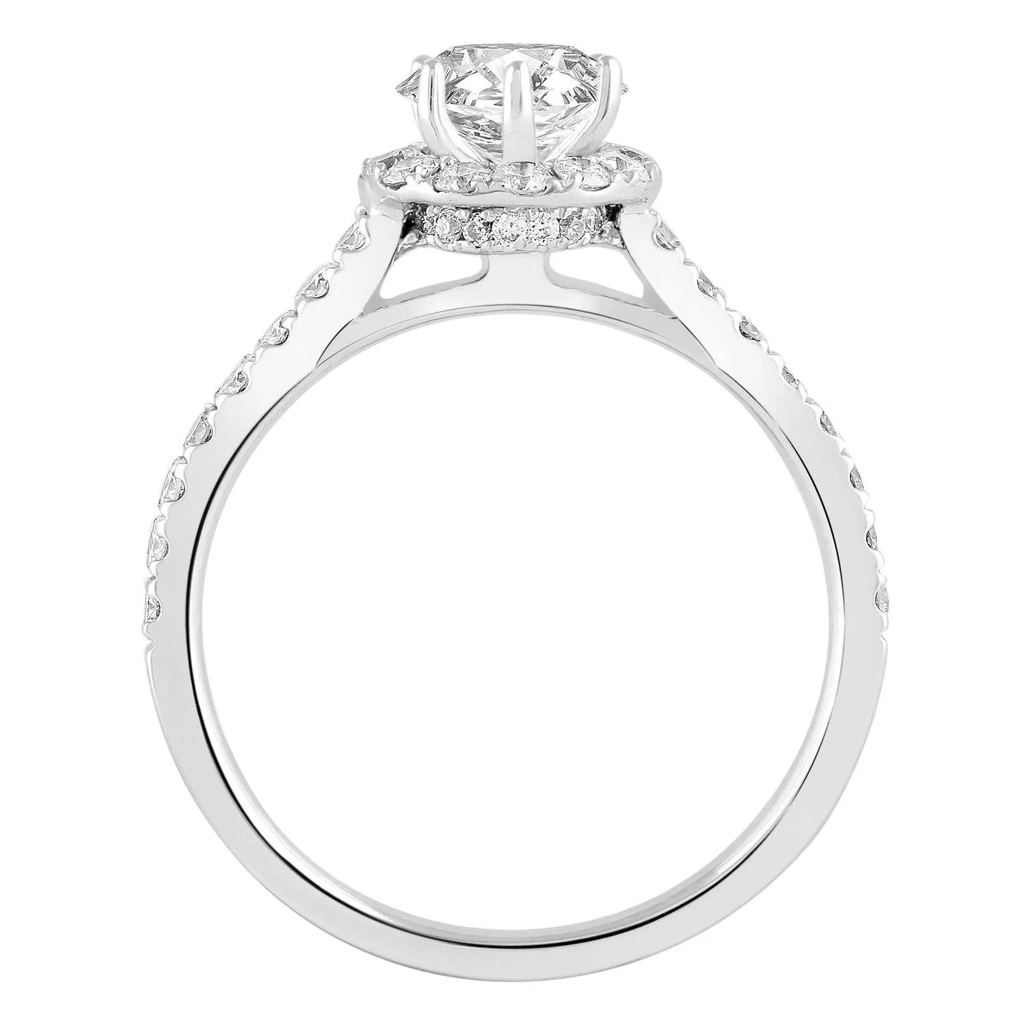 Love by Michelle Beville Halo Solitaire Ring with 0.90ct of Diamonds in 18ct White Gold