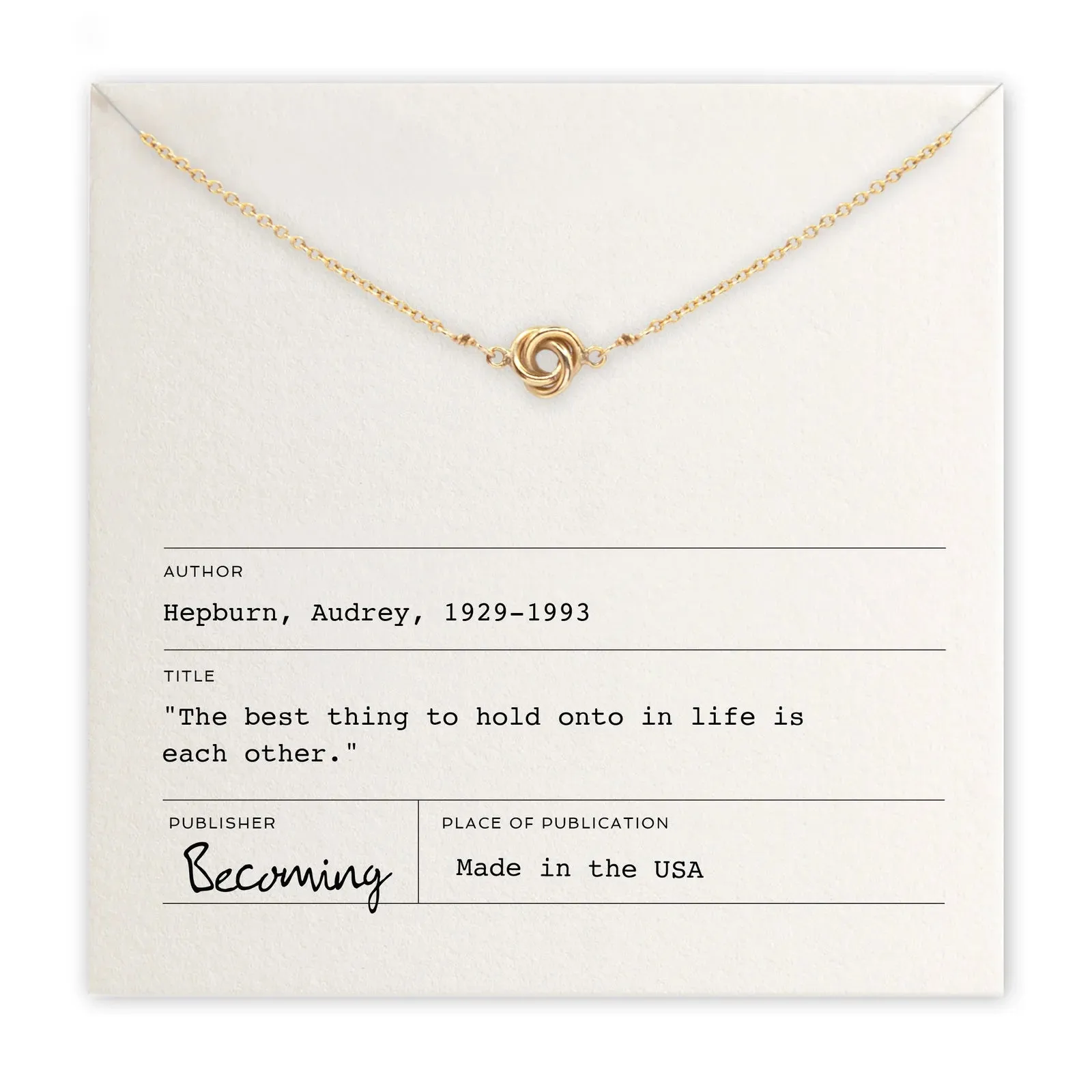 Love Knot Necklace Gold