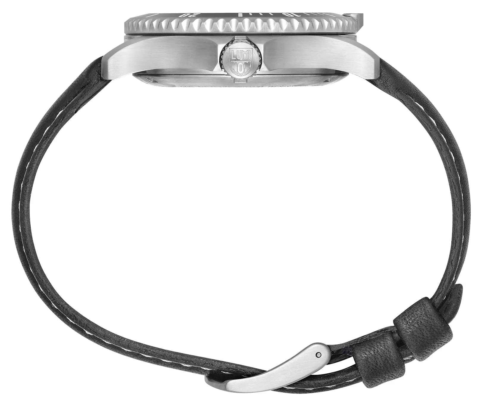 Luminox Sport Timer Automatic Stainless Steel Black Dial Black Leather Strap Day/Date Divers Mens Watch XS.0921