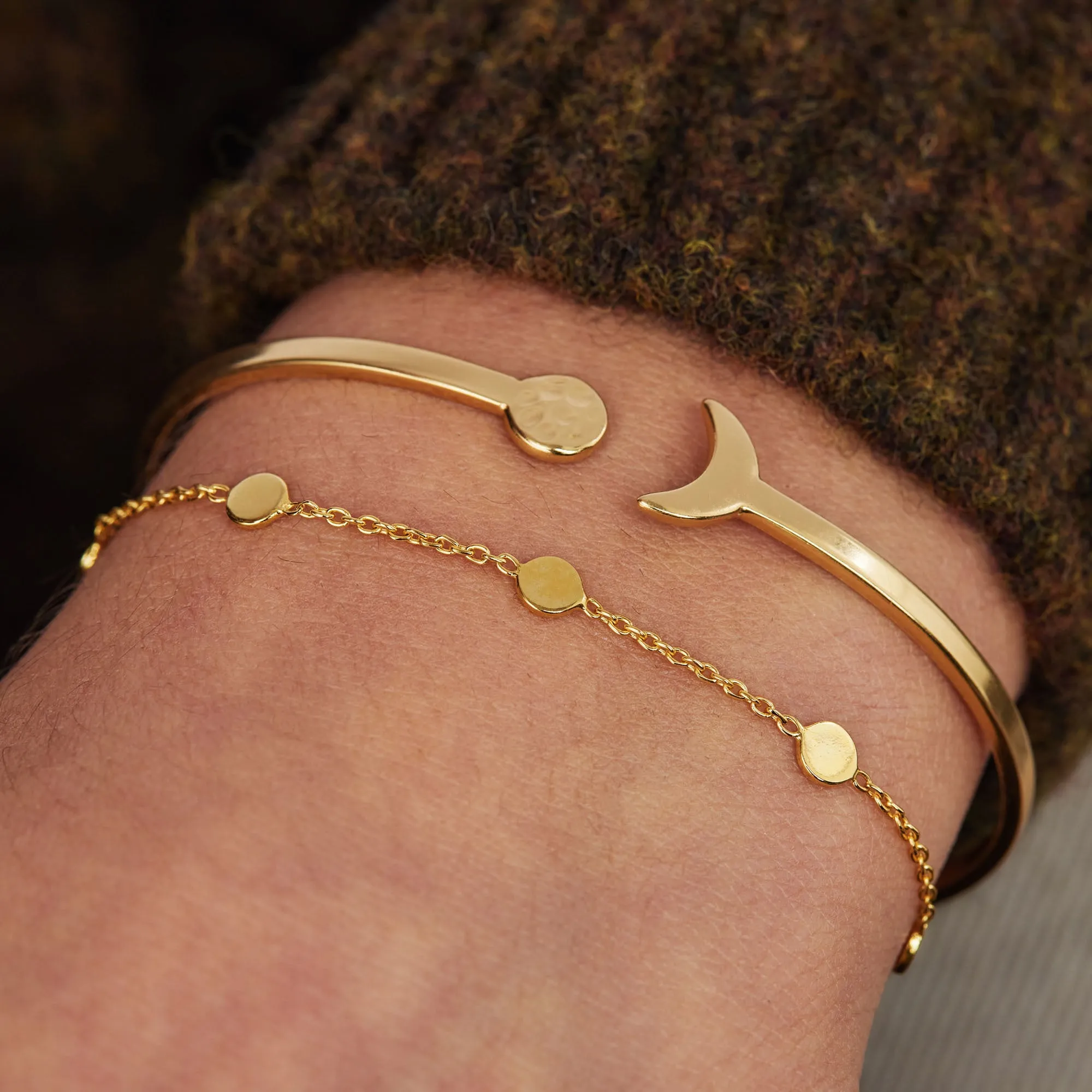 Luna 925 sterling silver gold plated bracelet with coins
