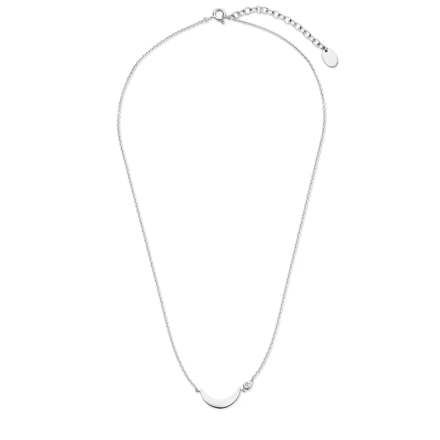 Luna 925 sterling silver necklace with white zirconia stone