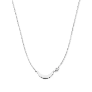 Luna 925 sterling silver necklace with white zirconia stone