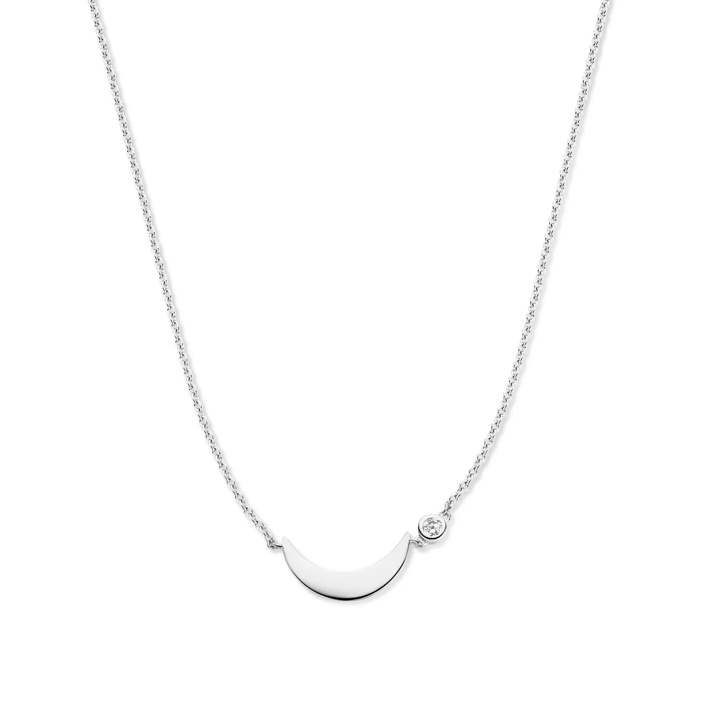 Luna 925 sterling silver necklace with white zirconia stone