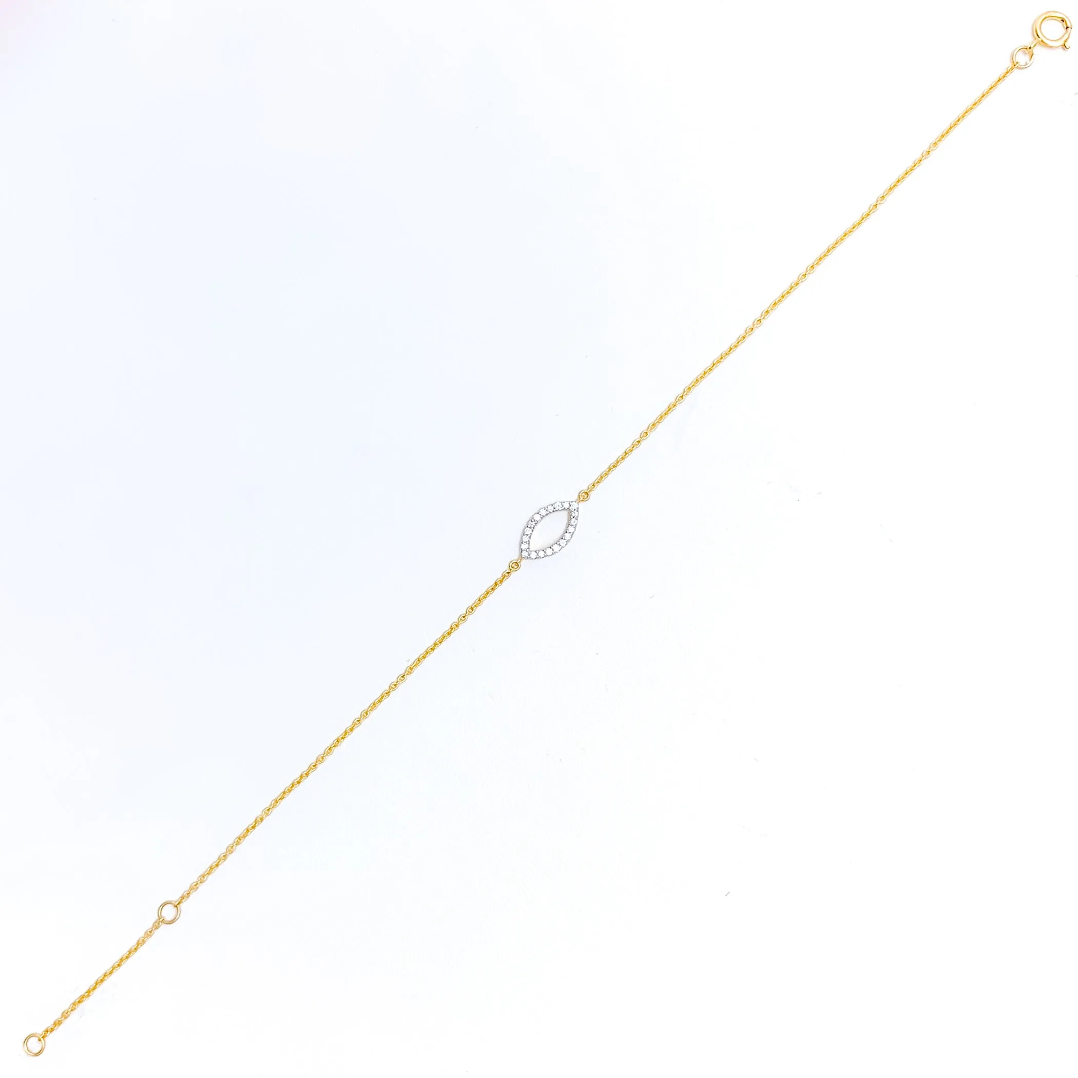 Magnificent Marquise-Shaped Diamond   18k Gold Bracelet