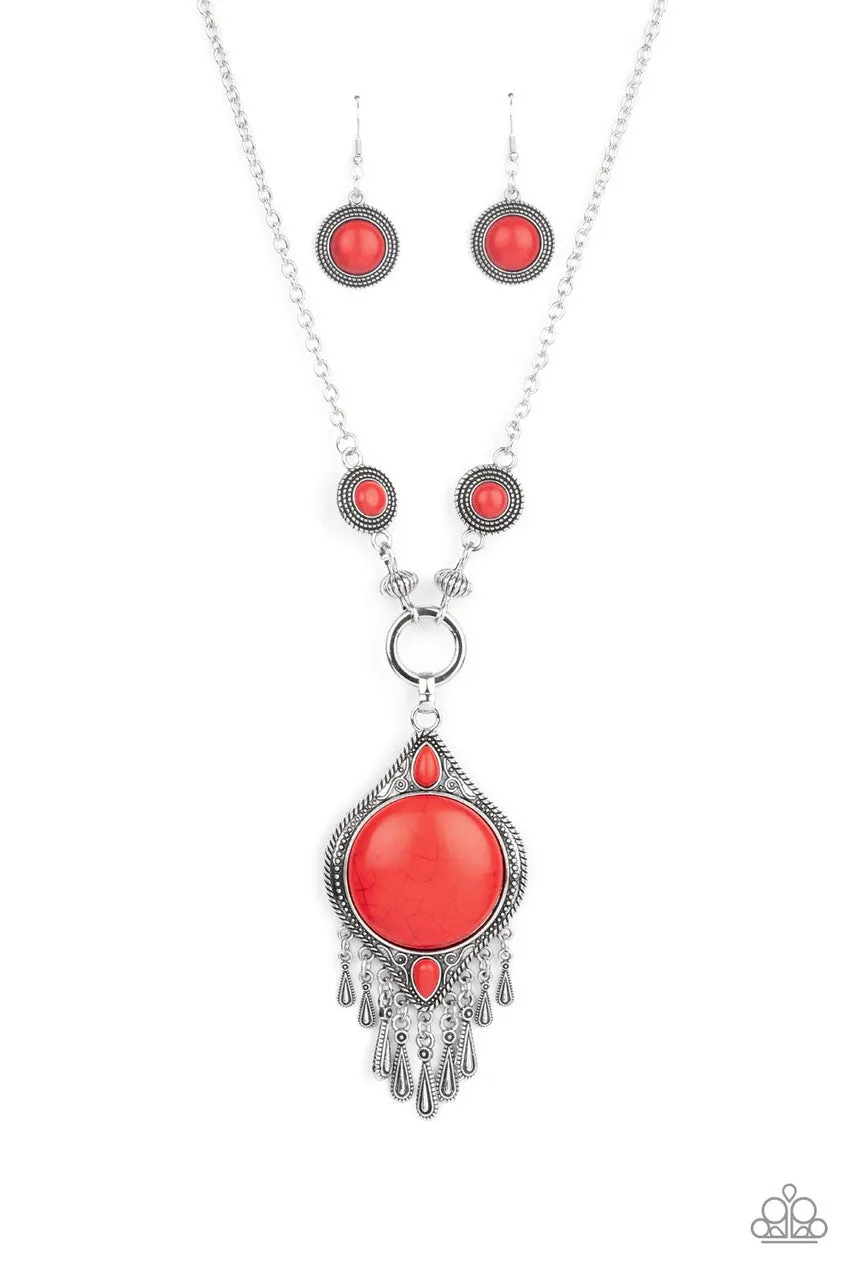 Majestic Mountaineer Red Paparazzi Necklace