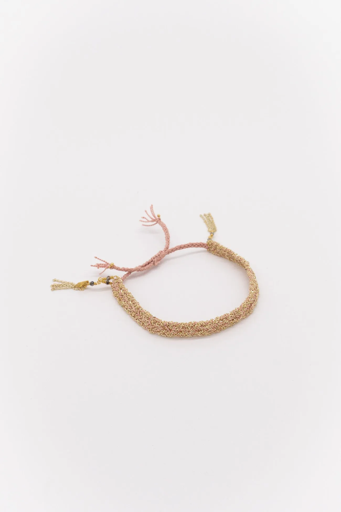 Marie Laure Chamorel Plaited Bracelet in Gold Nude