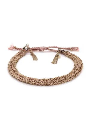 Marie Laure Chamorel Plaited Bracelet in Gold Nude