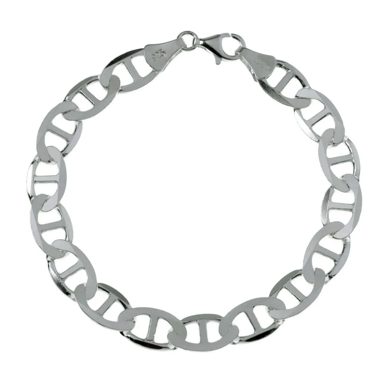 Mariner Link 10MM Wide Design Chain Bracelet Solid 925 Silver