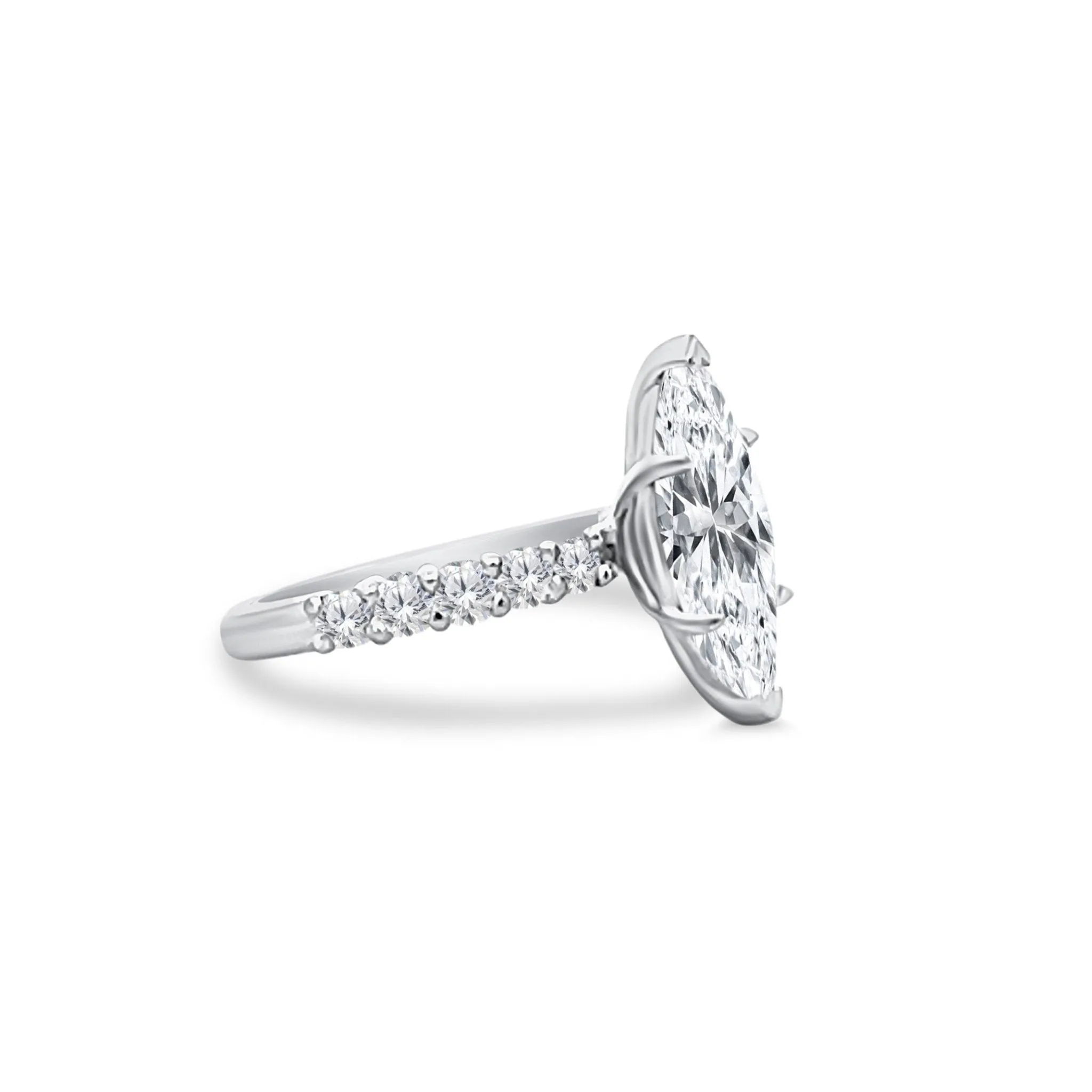 Marquise Cut Solitaire on Diamond Band