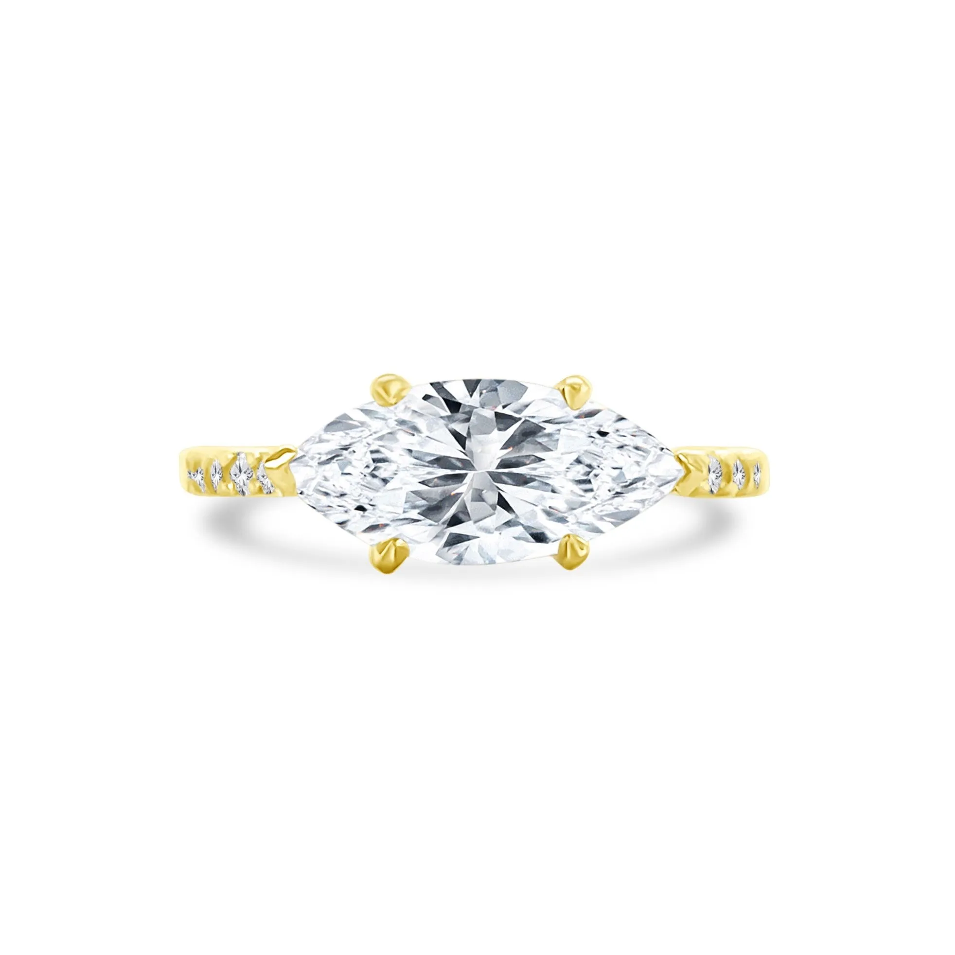 Marquise Cut Solitaire on Diamond Band