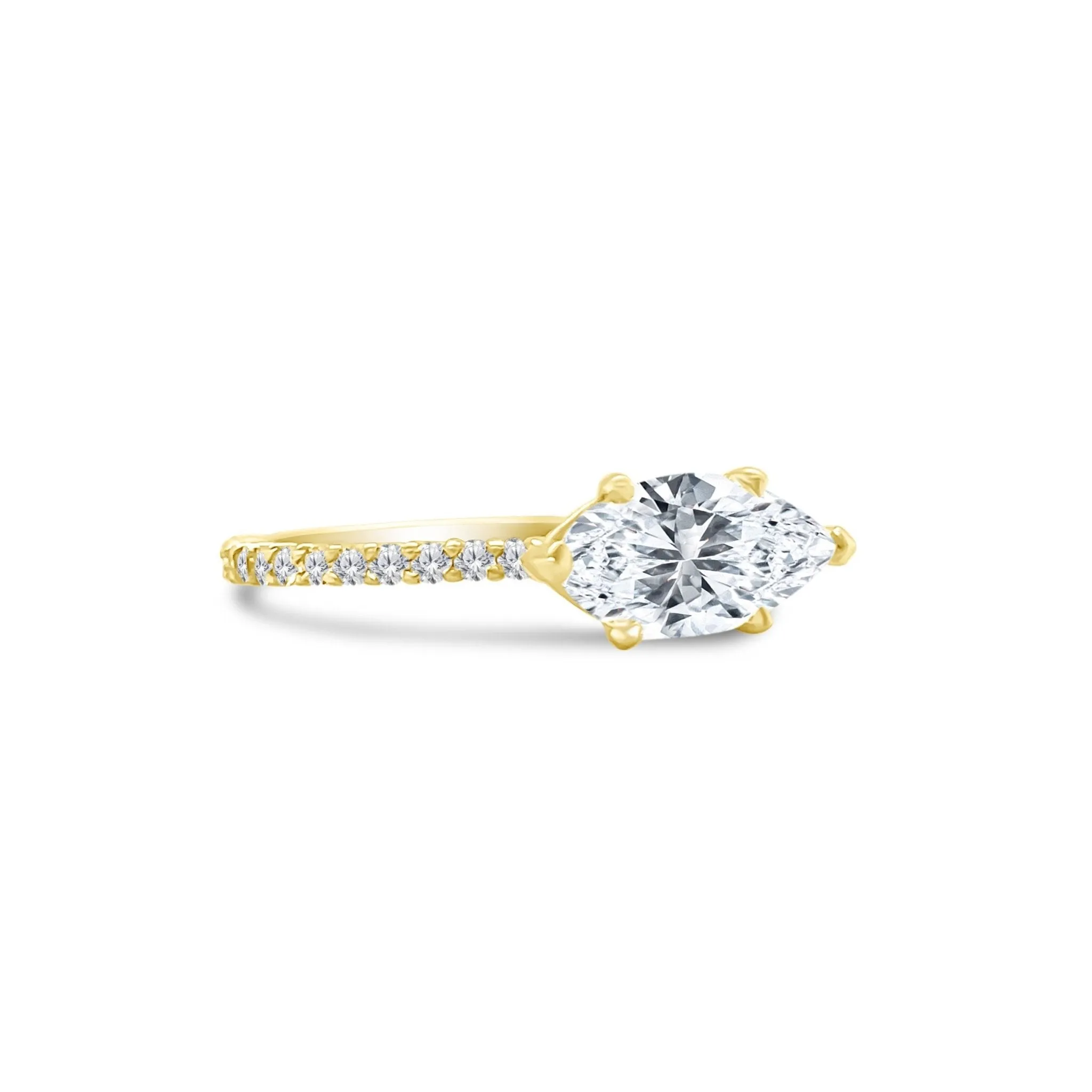 Marquise Cut Solitaire on Diamond Band