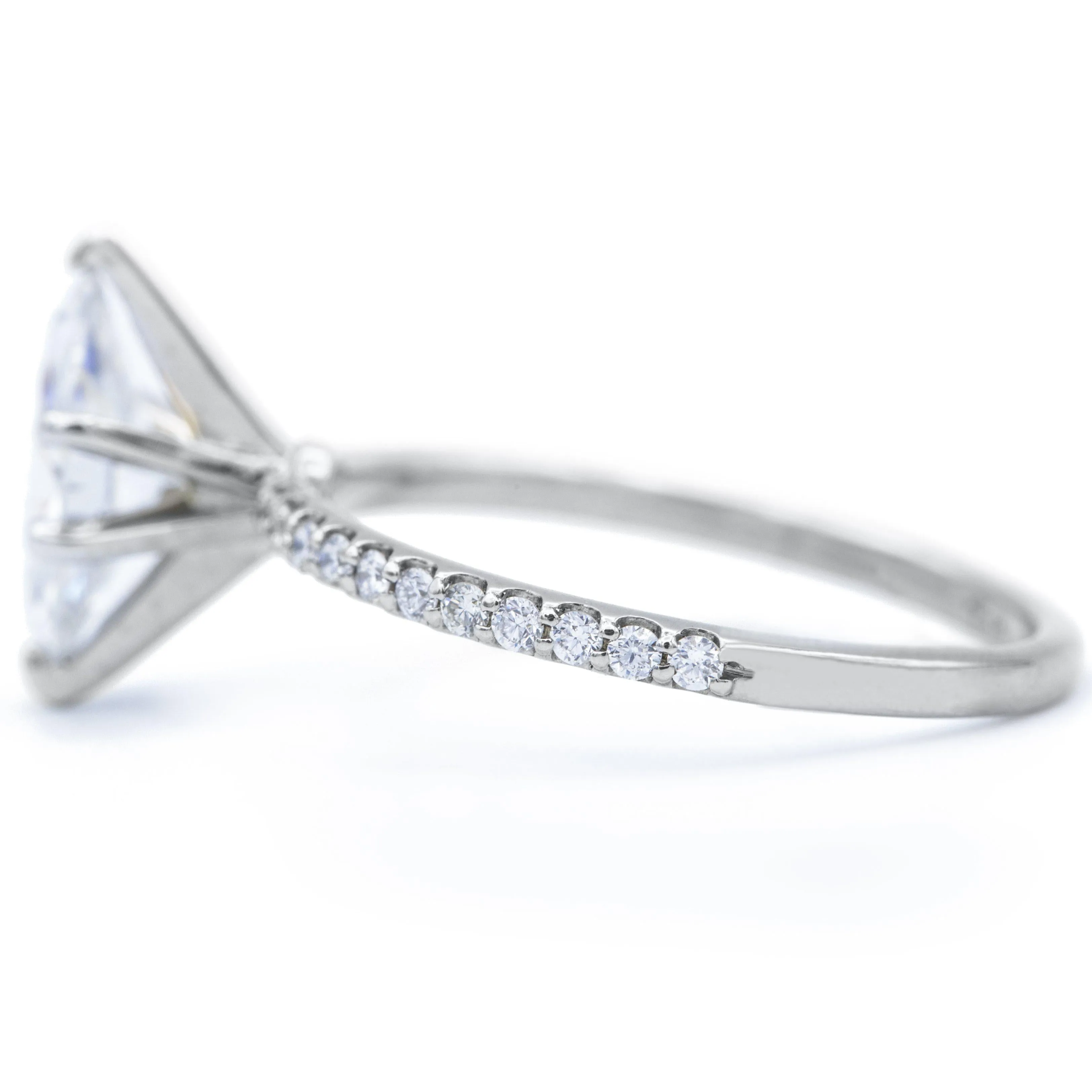 Marquise Moissanite 6 Prongs Diamond Accent Ice Solitaire Ring