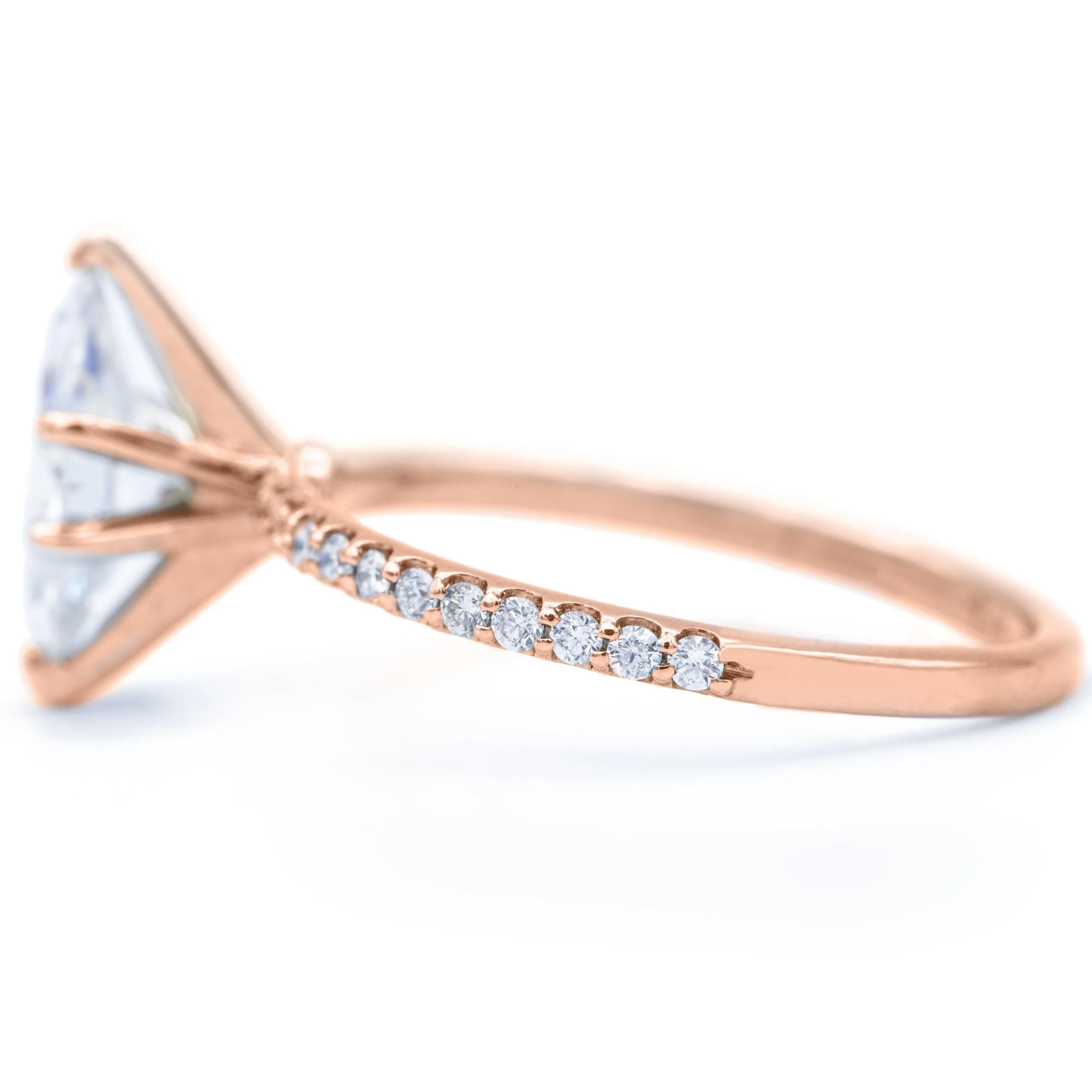 Marquise Moissanite 6 Prongs Diamond Accent Ice Solitaire Ring
