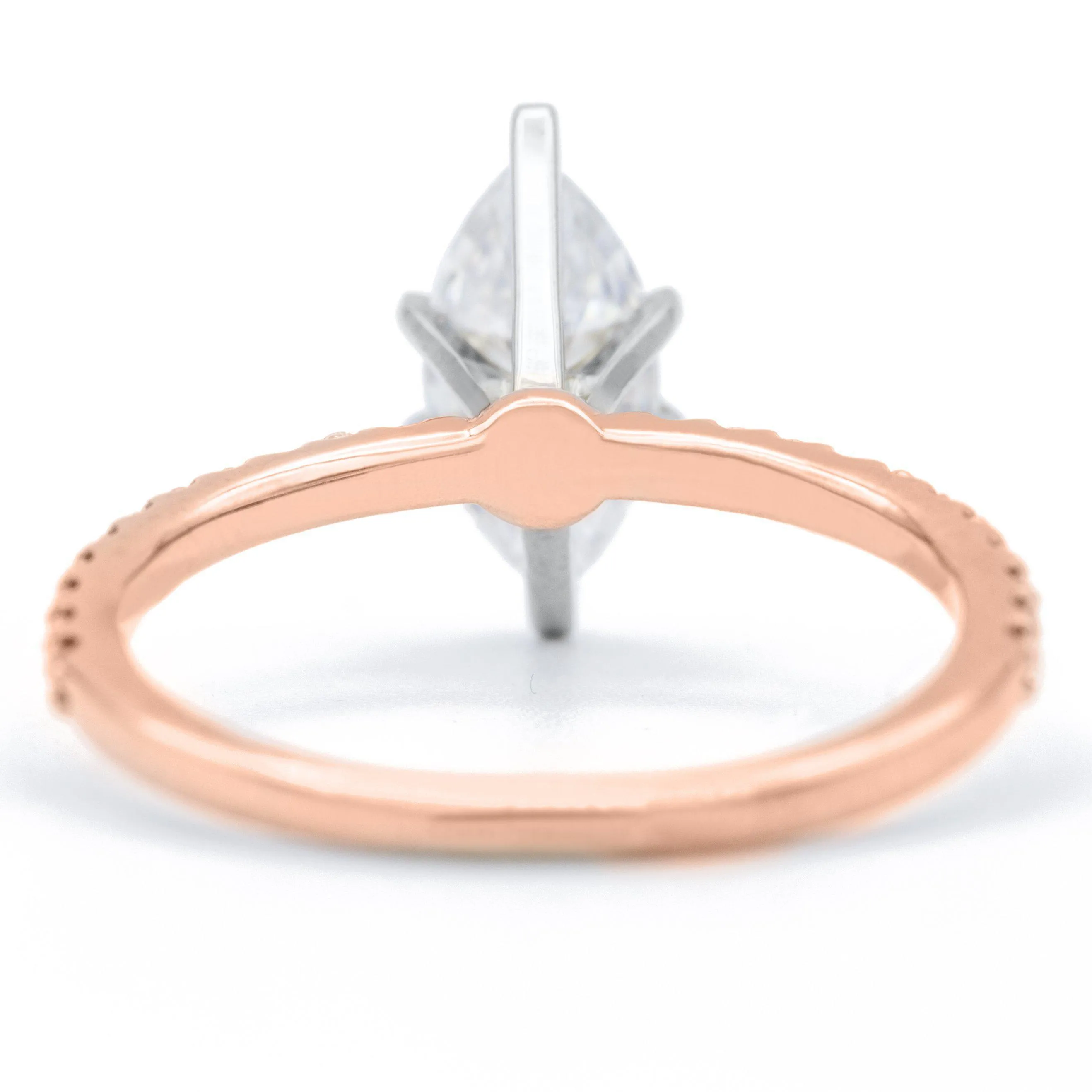 Marquise Moissanite 6 Prongs Diamond Accent Ice Solitaire Ring
