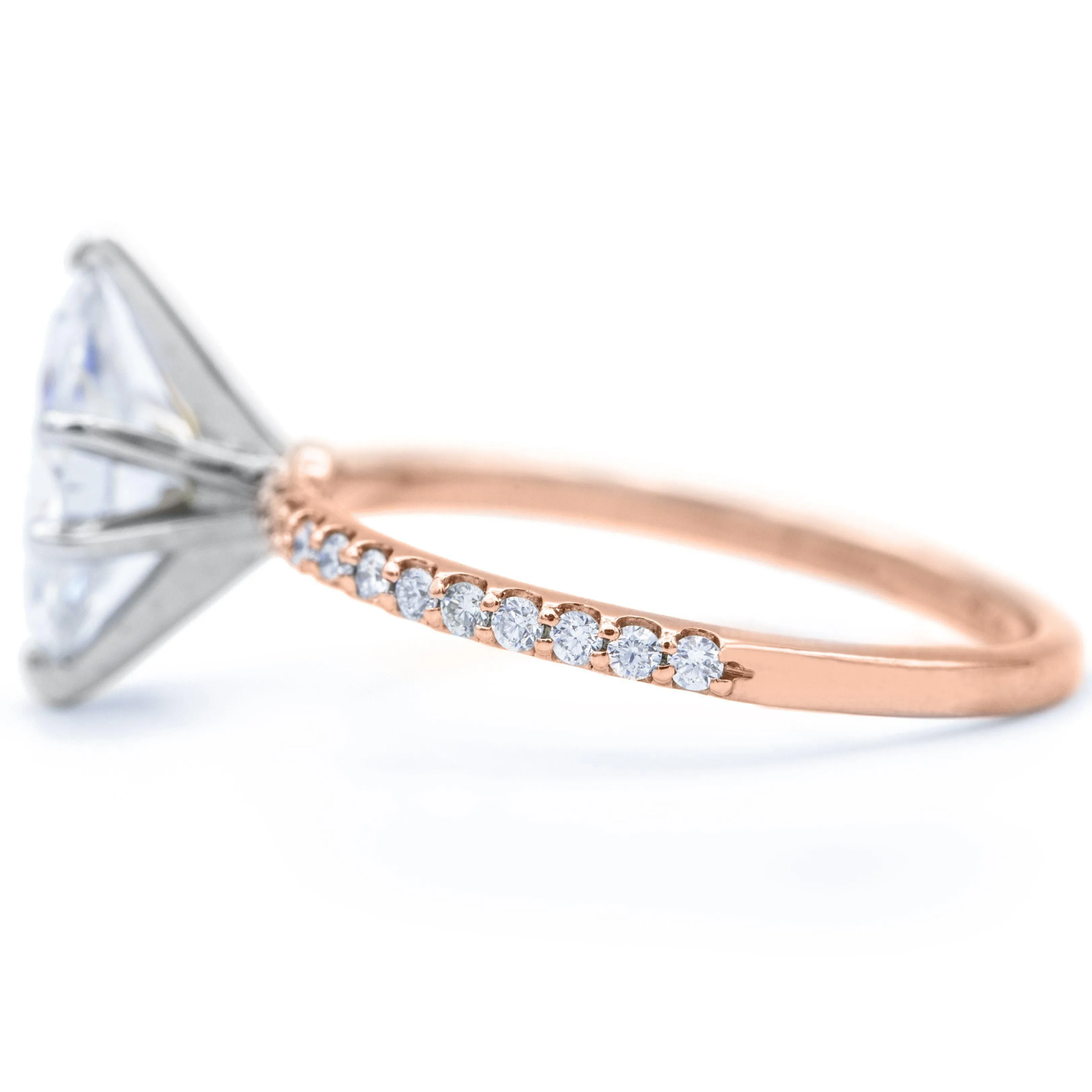 Marquise Moissanite 6 Prongs Diamond Accent Ice Solitaire Ring