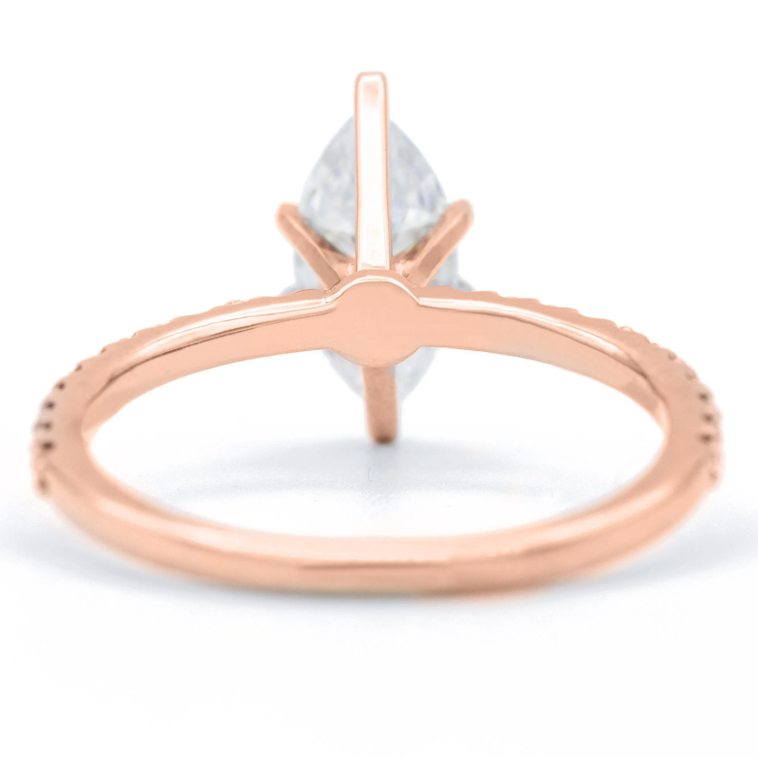Marquise Moissanite 6 Prongs Diamond Accent Ice Solitaire Ring