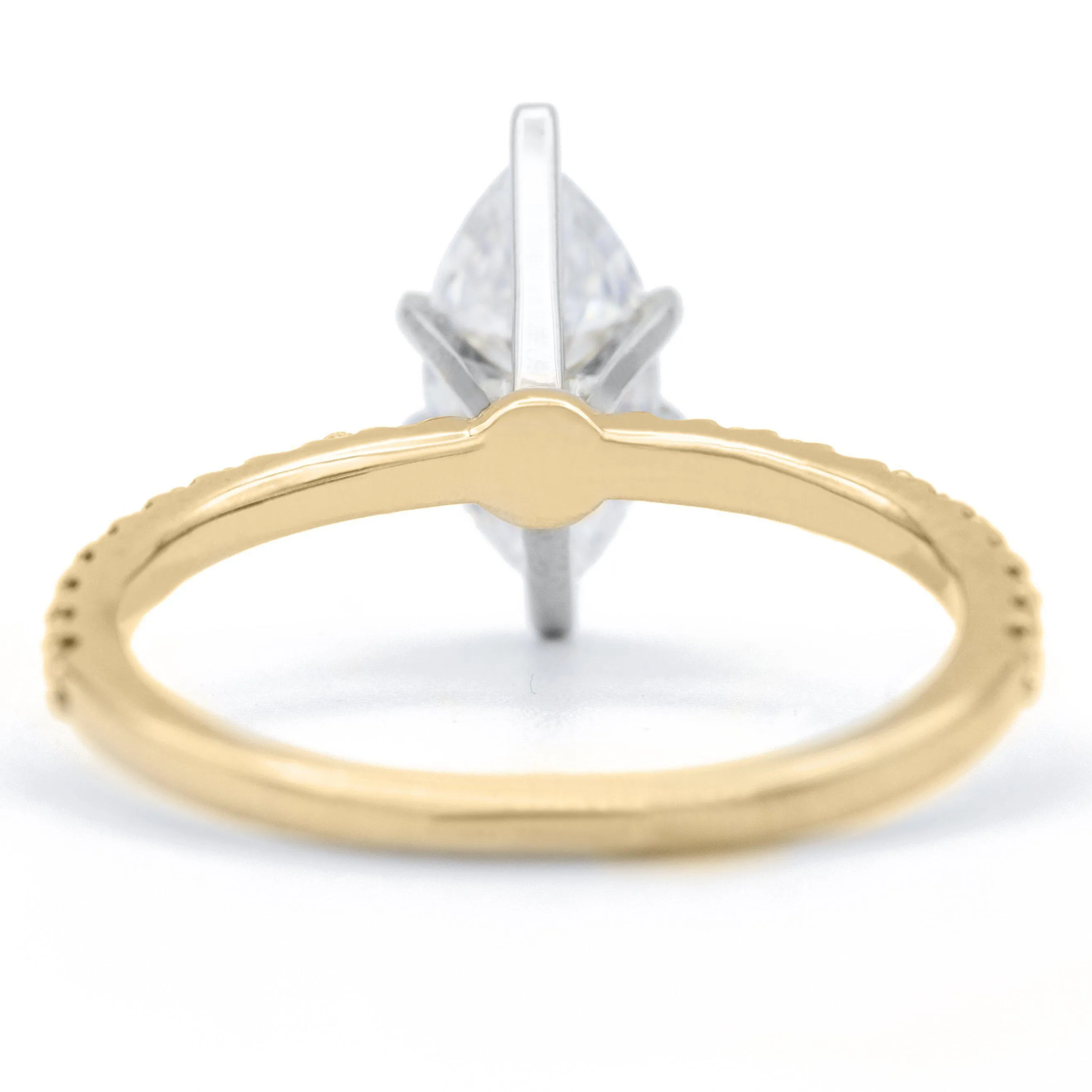 Marquise Moissanite 6 Prongs Diamond Accent Ice Solitaire Ring