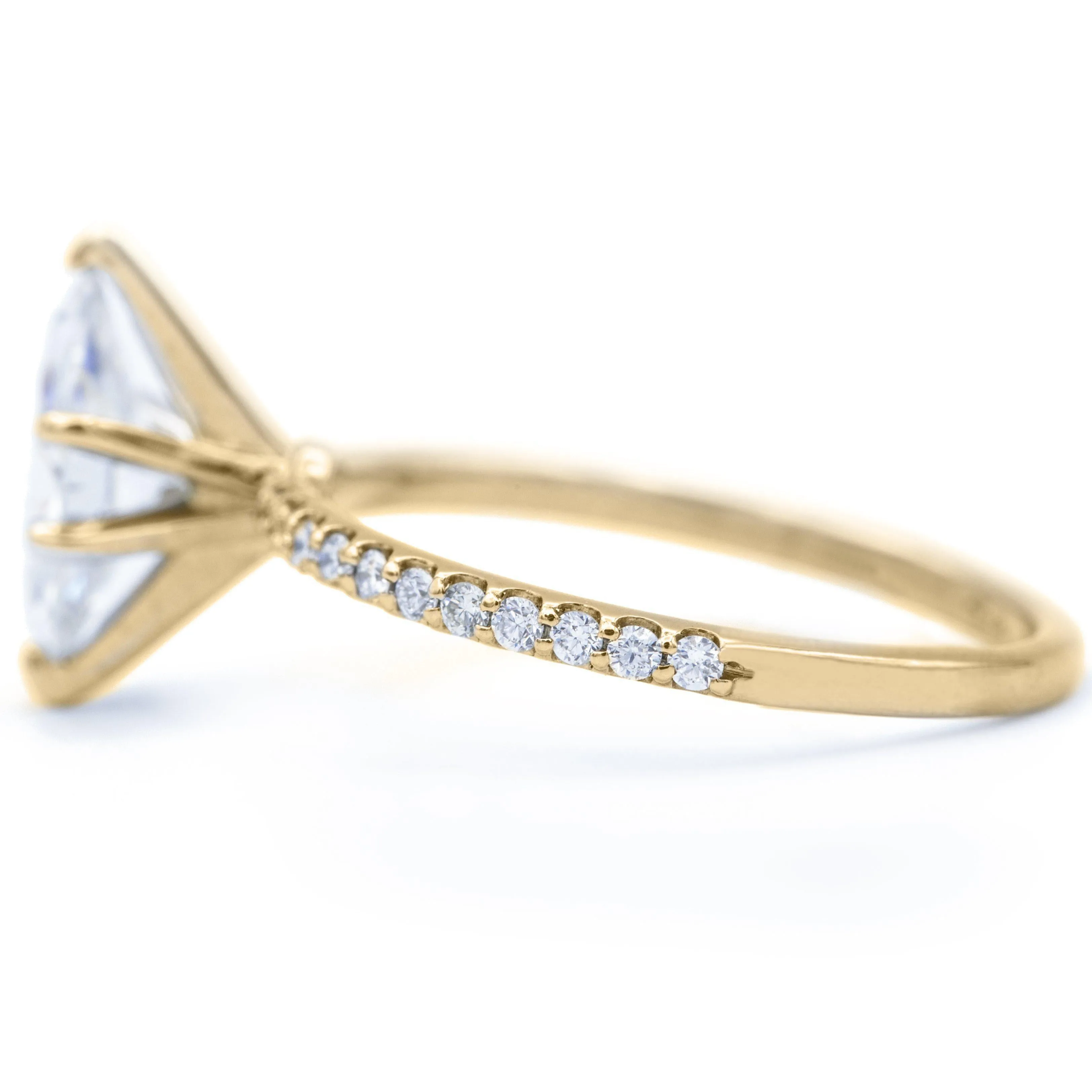 Marquise Moissanite 6 Prongs Diamond Accent Ice Solitaire Ring