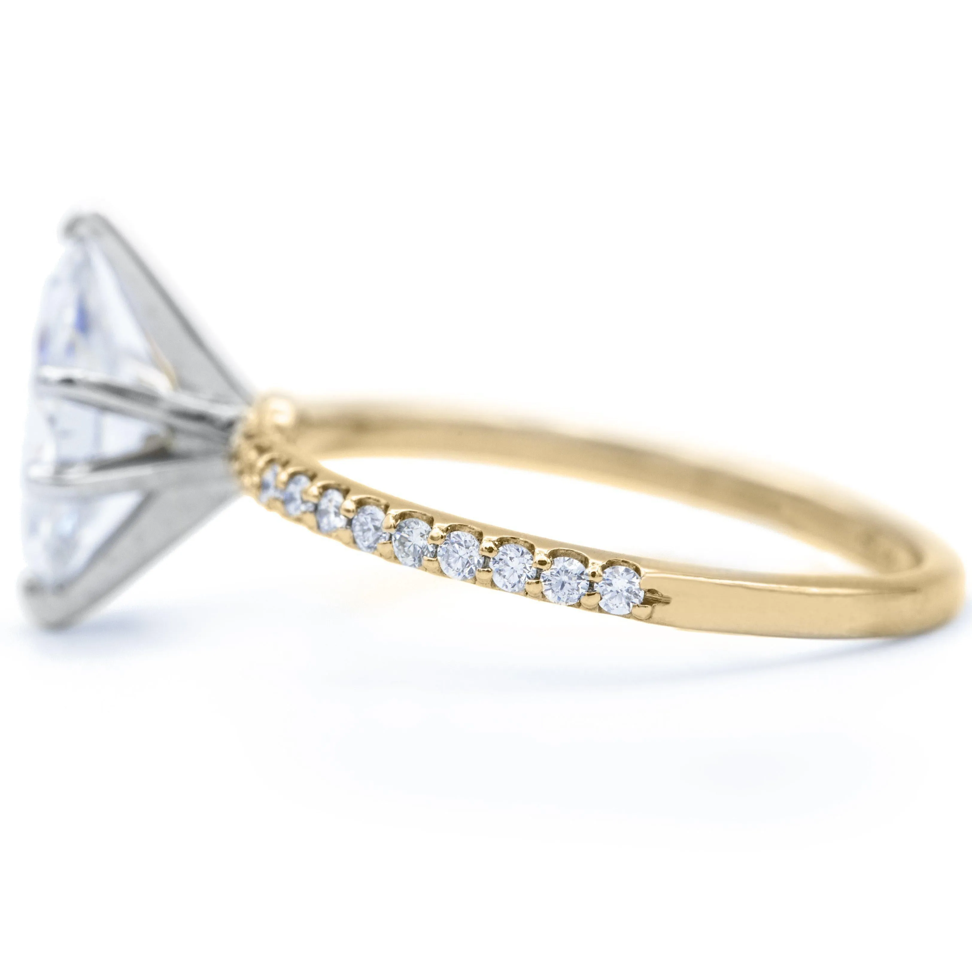 Marquise Moissanite 6 Prongs Diamond Accent Ice Solitaire Ring