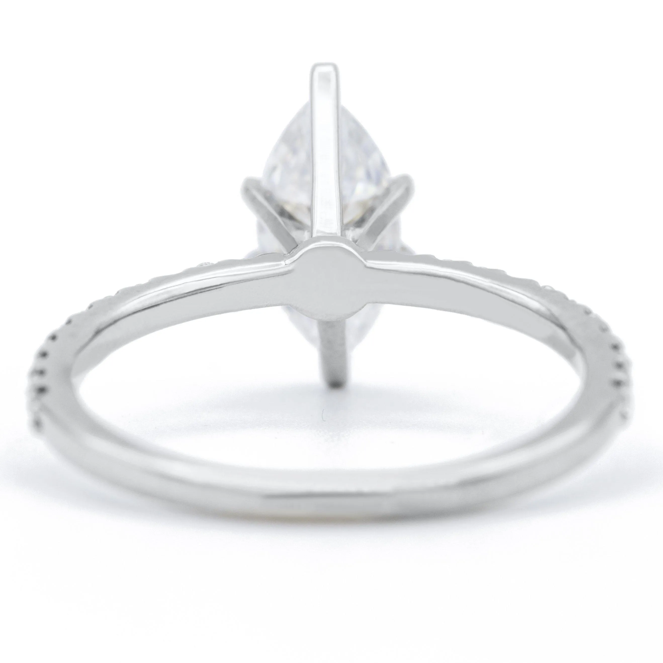 Marquise Moissanite 6 Prongs Diamond Accent Ice Solitaire Ring