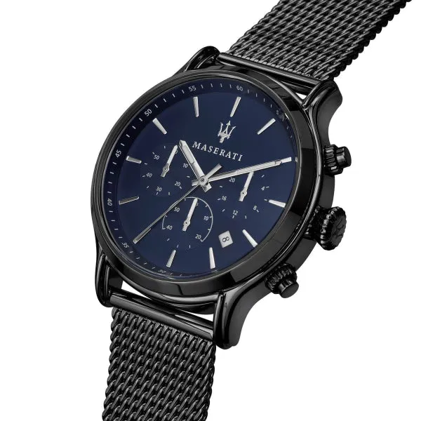 Maserati Epoca Grey Mesh Braselet Blue Dial Quartz Watch for Gents - R8873618008
