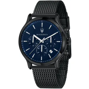 Maserati Epoca Grey Mesh Braselet Blue Dial Quartz Watch for Gents - R8873618008