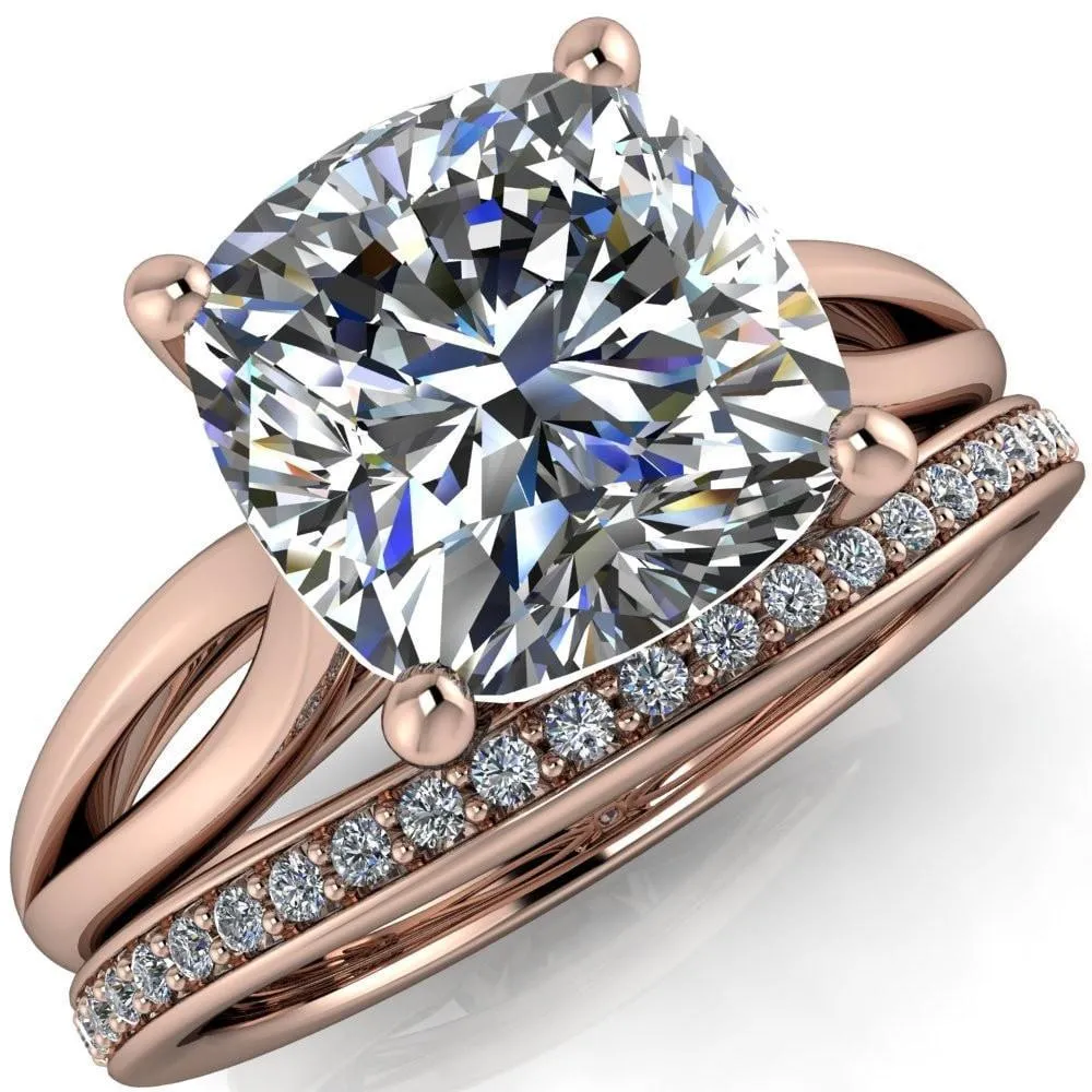 Maxwell Cushion Center Stone 4 Prong Split Shank Engagement Ring