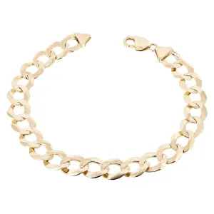 Men's 10k Yellow Gold Solid Flat Cuban Link Chain Bracelet 8" 11.5mm 20 grams