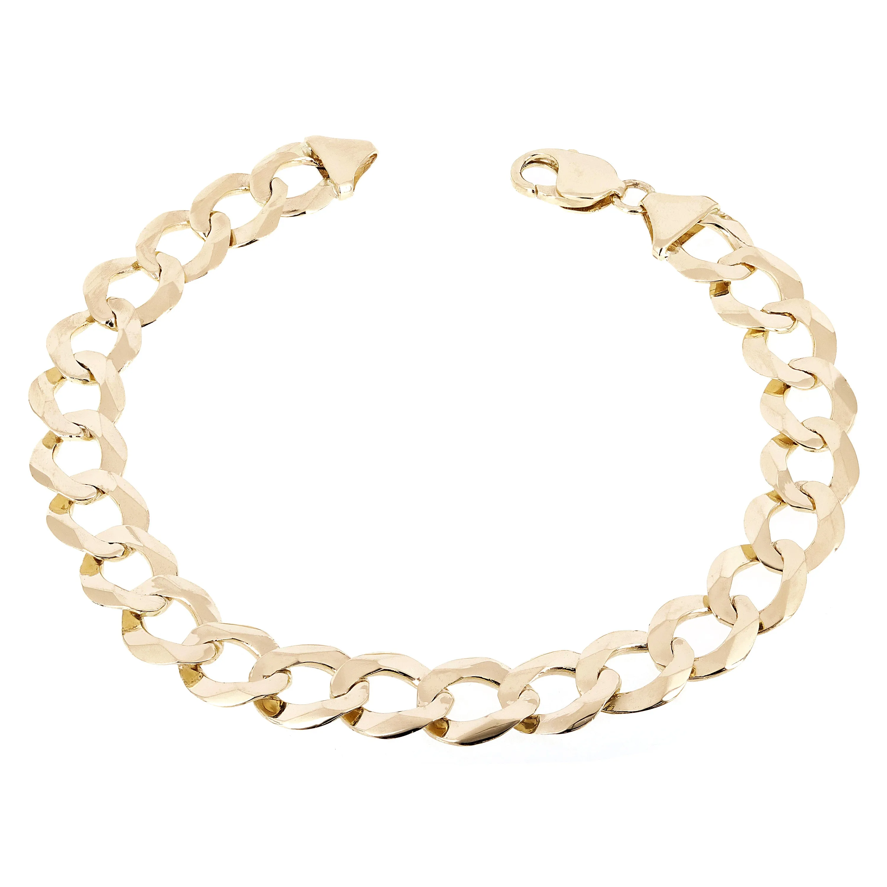 Men's 10k Yellow Gold Solid Flat Cuban Link Chain Bracelet 8" 11.5mm 20 grams